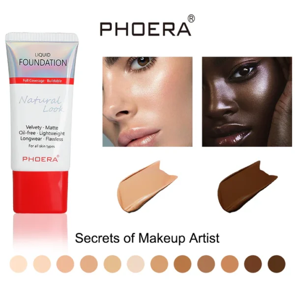 Velvet Liquid Foundation — Smooth Matte Finish | Phoera